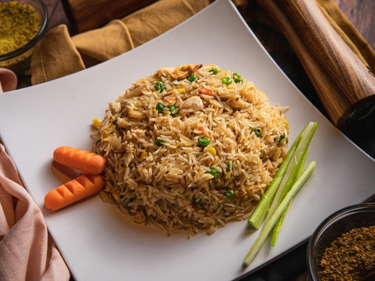 10-Minute One-Skillet Crispy Egg Fried Rice in a carbon steel wok